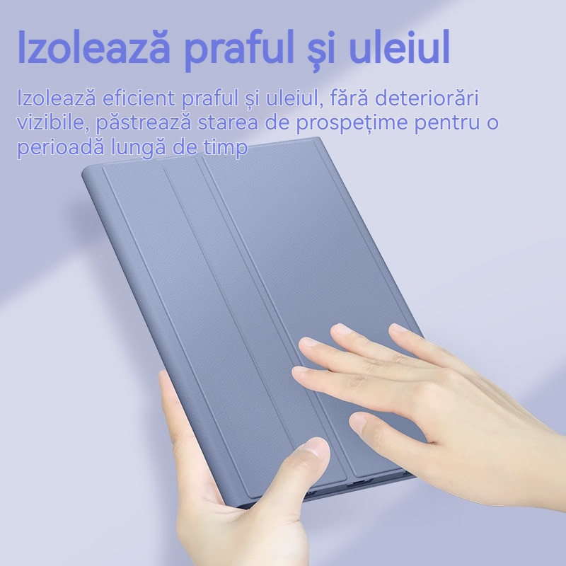 Husa tableta, tastatura Bluetooth, Fudisenn, Husa cu tastatura pentru Lenovo IDEA Tab PRO, 12,7 inci, detasabila, acoperire completa si rezistenta la caderi, roz