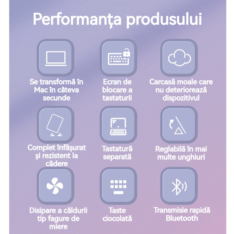 Husa tableta, tastatura Bluetooth, Fudisenn, Husa cu tastatura pentru Lenovo IDEA Tab PRO, 12,7 inci, detasabila, acoperire completa si rezistenta la caderi, roz