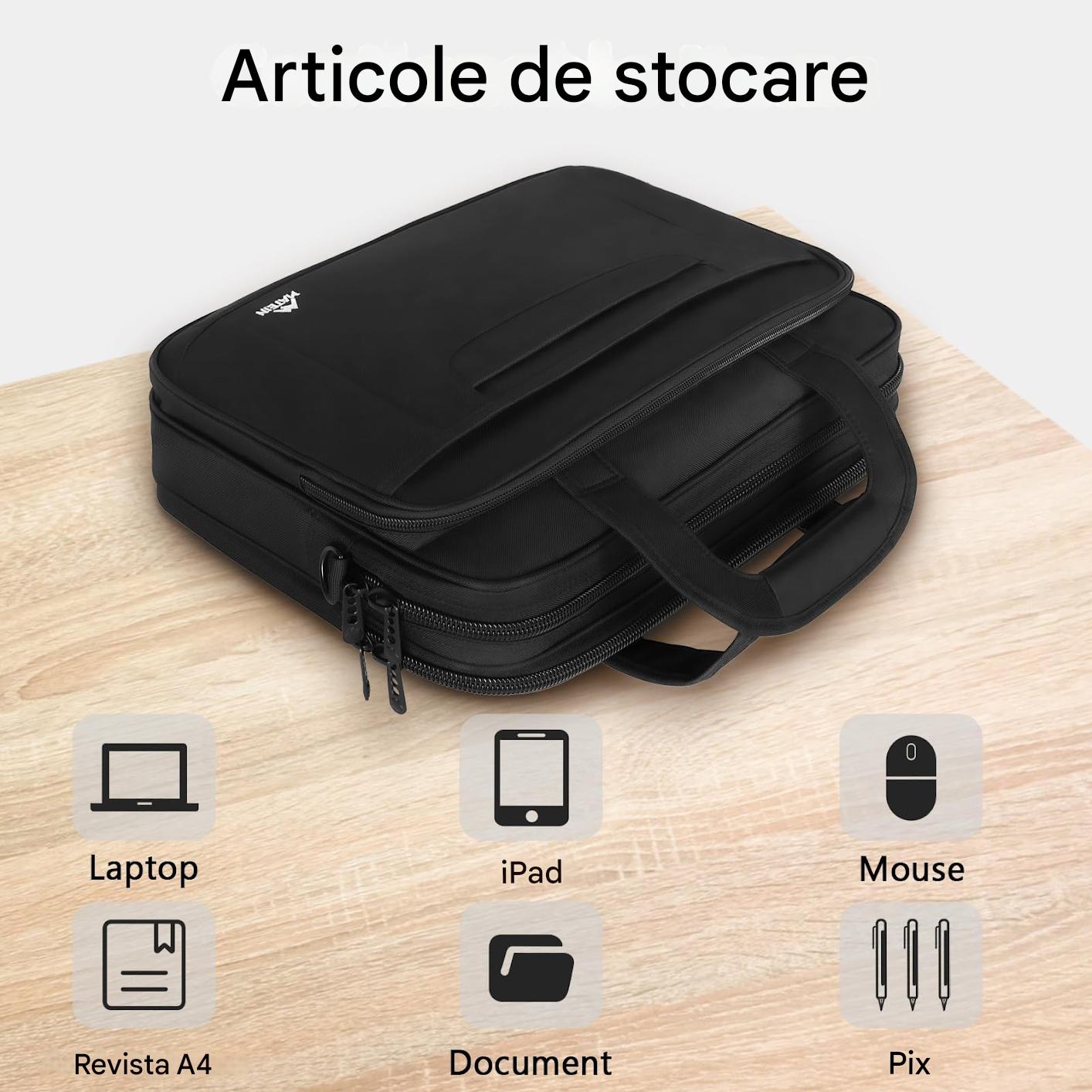 Matein Servieta pentru Laptopuri 15.6 Inch Geanta de Afaceri Eleganta Multifunctionala Mesager din Nailon pentru Calculator