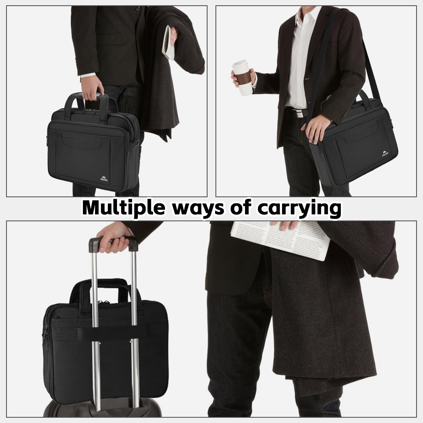 Matein Servieta pentru Laptopuri 15.6 Inch Geanta de Afaceri Eleganta Multifunctionala Mesager din Nailon pentru Calculator