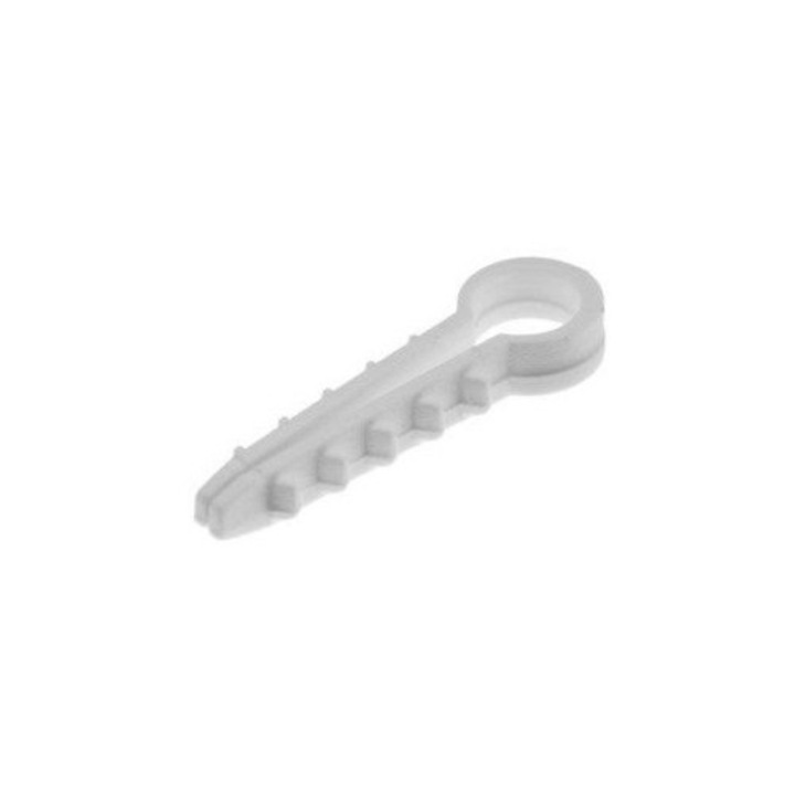 Set 100 Cleme Diblu pentru Fixarea Cablului 6mm (Tip Brad), Alb