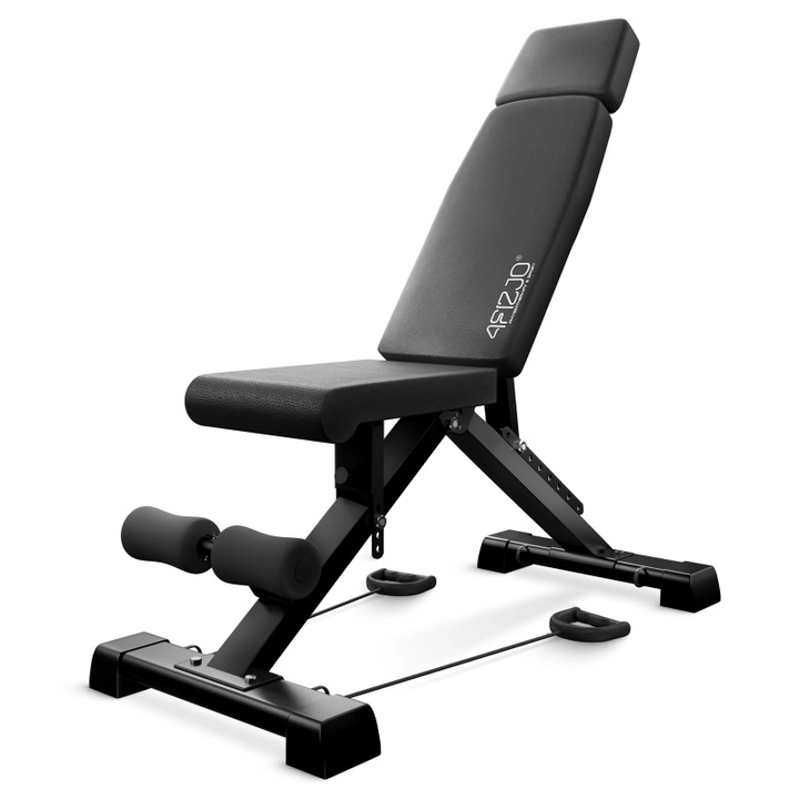 Тренировъчна пейка, 4FIZJO, регулируема, EVO, за упражнения, черна