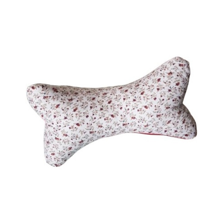 Perna decorativa cu flori rosii pentru relaxare, citit, calatorii