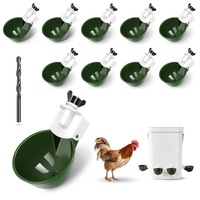 Set 10 Adapatoare Pasari SWJOYOL, Plastic, Verde, 8cm