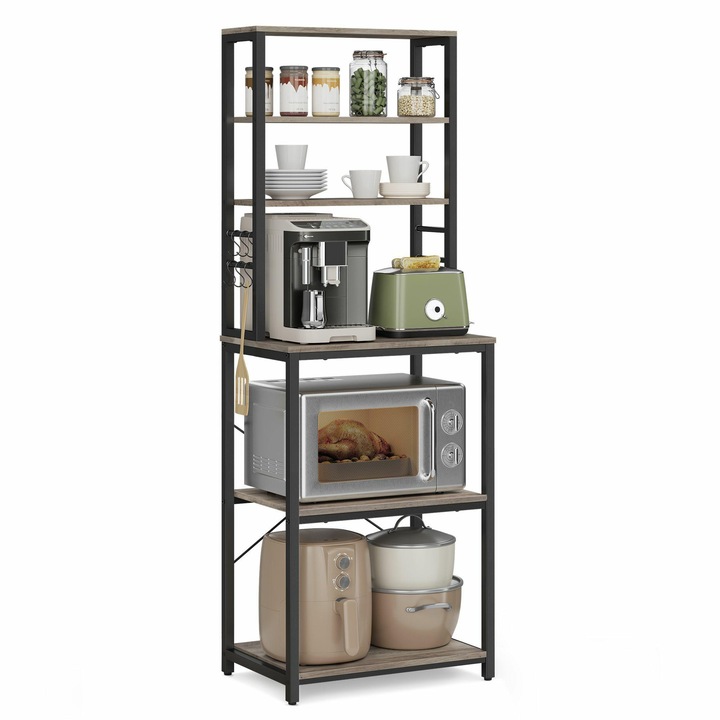 Raft De Bucatarie, Songmics, Constructie Durabila, Solutie Functionala, Economiseste Spatiu, Design Modern, 6 Nivele, Ideal Pentru Camara Sau Bucatarie