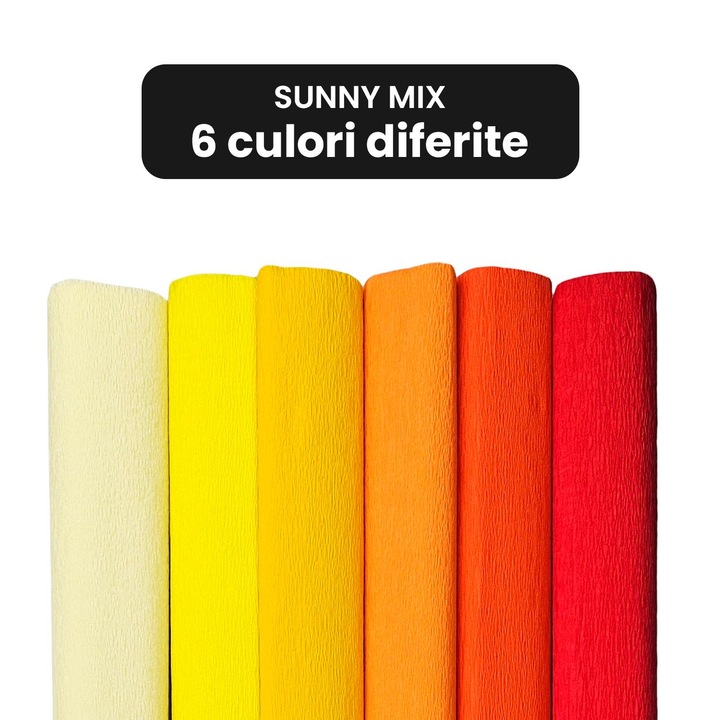 Set Hartie Creponata, Netuno, 200 x 50 cm, Portocalie, Elasticitate Ridicata, Usor De Utilizat, Pentru Proiecte DIY, Creativitate, Realizare De Decoratiuni, 6 Buc