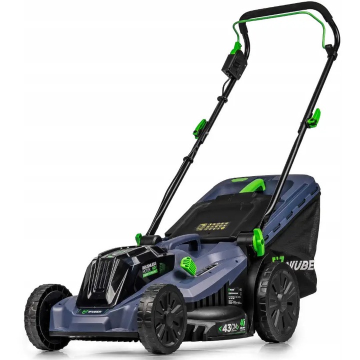 Masina de tuns iarba, gazon, cu acumulator, 2x20V Li-ion, 38 cm 40V Wuber