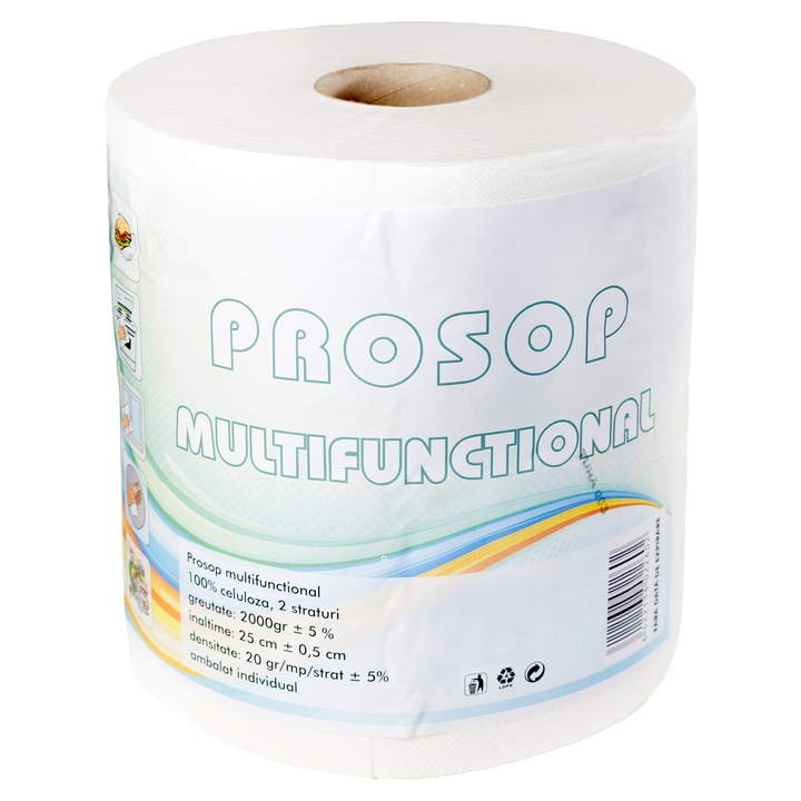 Rola prosoape de bucatarie, calitate premium, uz casnic/non-casnic, 2 straturi, 834 foi, 200 ml