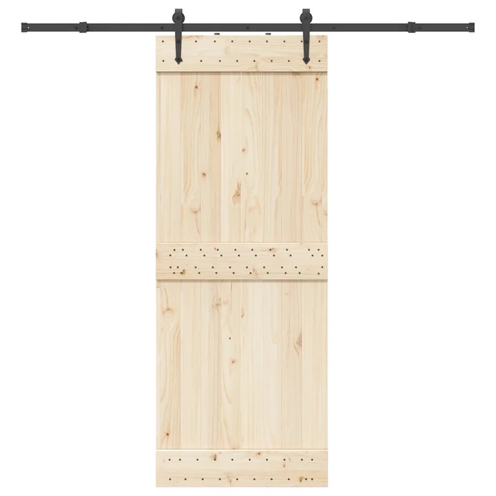 Sistem de montare pentru usi glisante, 213,5 cm, otel, negru