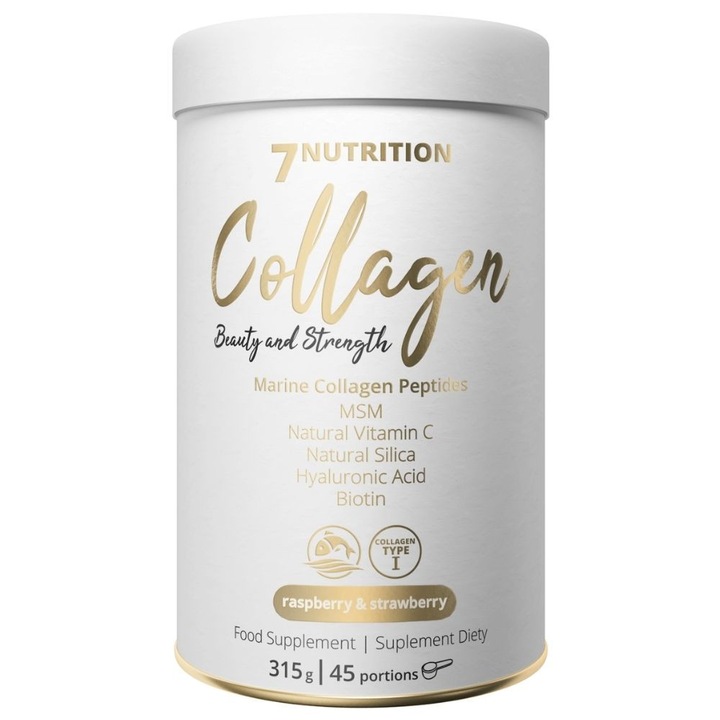 7Nutrition Colagen de peste 5000 mg, zmeura-capsuni-cirese, 315 g