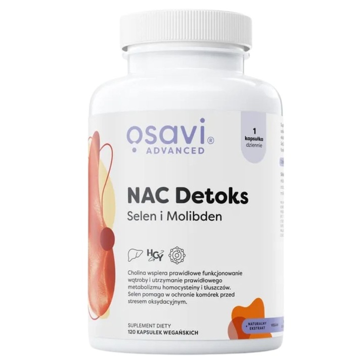 Osavi NAC Detox, seleniu si molibden, 120 capsule