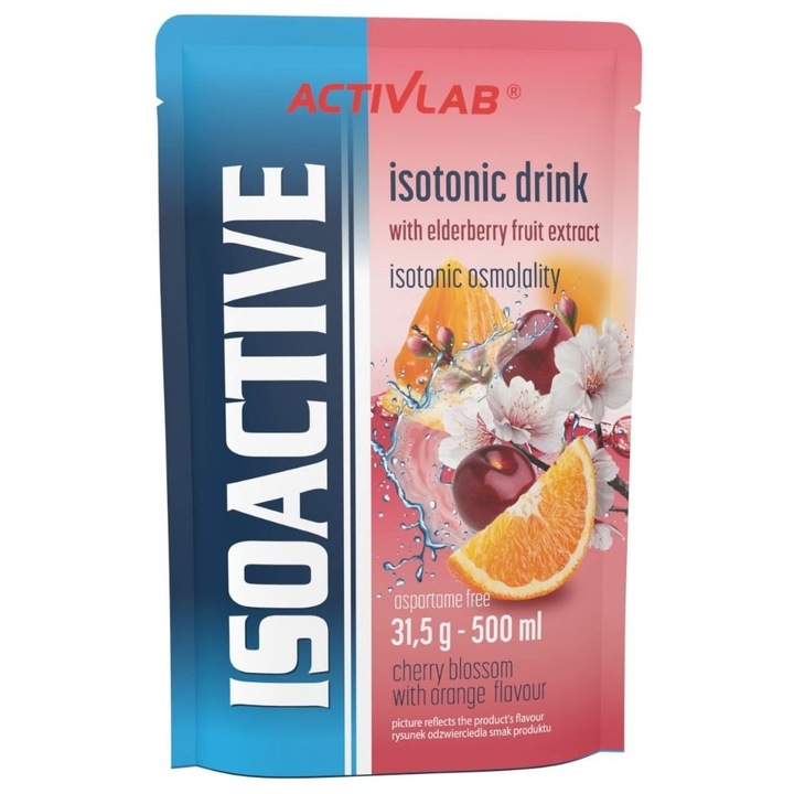 Activlab Isoactive Izotonik functional cu soc negru, floare de cires cu portocala, 31, 5 g