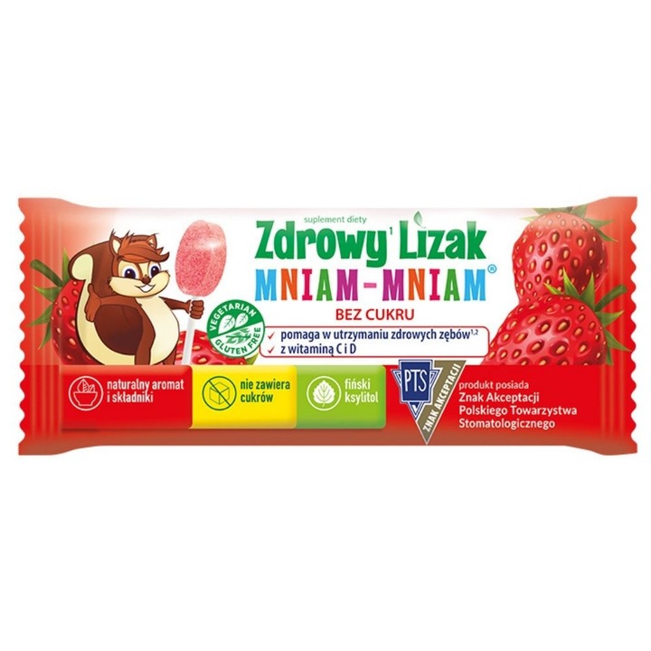 Starpharma Здравословна близалка Mniam Mniam с витамин С и D, ягода, 6 гр