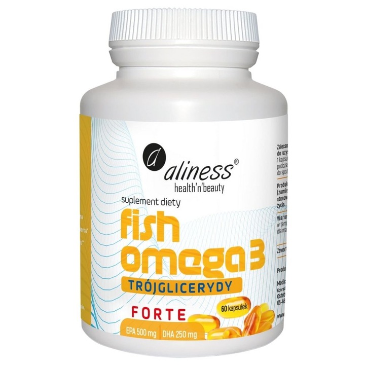 Aliness Fish Omega 3 Forte Trigliceride 500/250 mg, 60 capsule