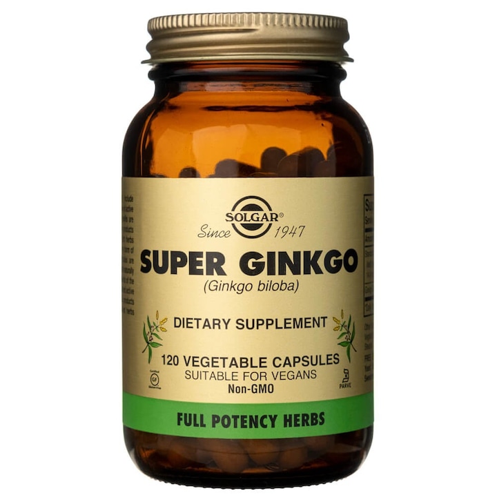 Solgar Super Ginkgo (Ginkgo biloba), 120 capsule