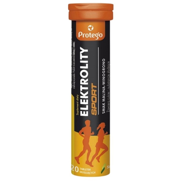 Protego Elektrolit Sport, málna-szőlő, 20 pezsgőtabletta