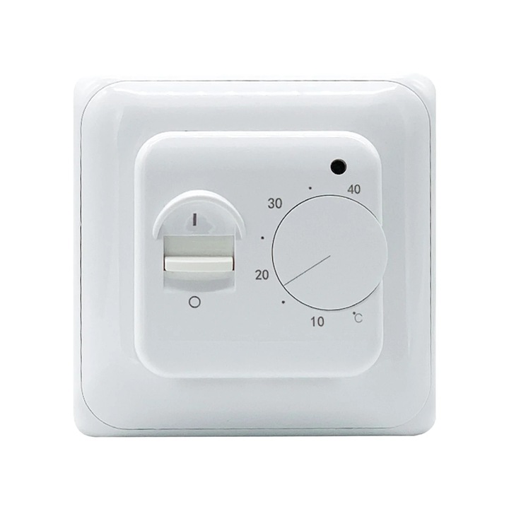 Elektromos termosztát padlófűtéshez, 16A, határérték érzékelővel, LED, 10,2x9,6x7cm
