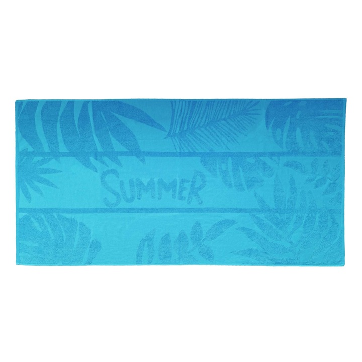 Prosop de plaja/SPA Premium, 100% bumbac, greutate 320 g, Summer, 90x170 cm, albastru deschis