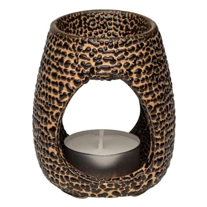 Fekete-Arany Kerámia Illóolaj Párologtató – Mérete 6,5 x 8,5 cm, Elegáns Design Otthoni Aromaterápiához