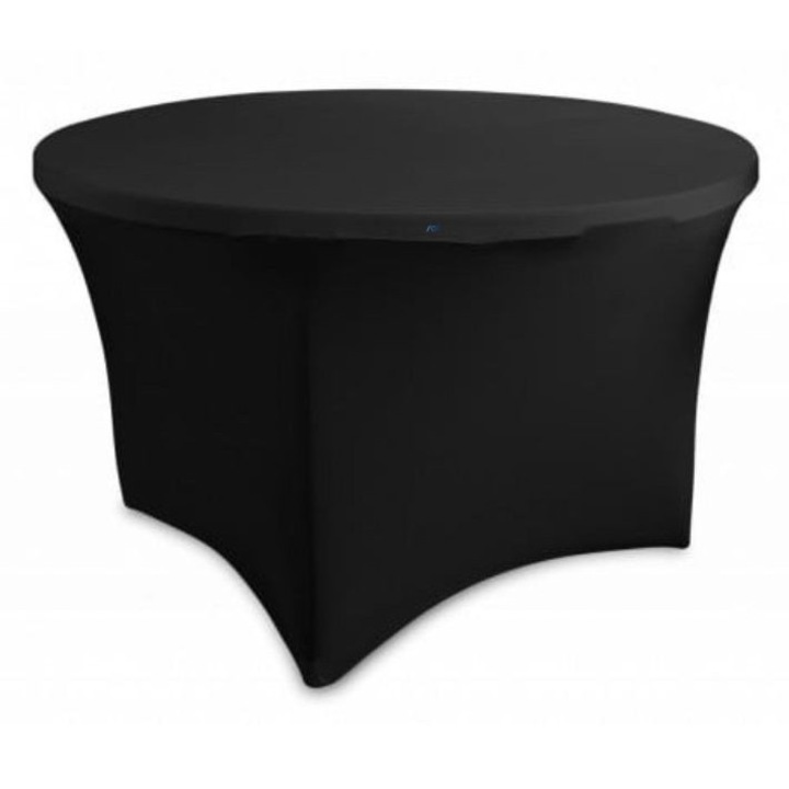 Husa Masa Rotunda, Selgot, Dimensiune 185 cm, Culoare Negru