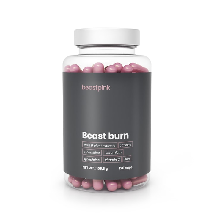 Arzator de grasimi Beast Burn - BeastPink, GymBeam, 120 capsule