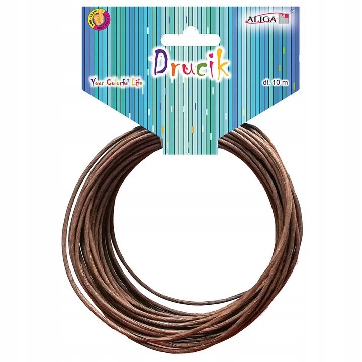 Sarma de aluminiu cu invelis maro, Aliga, 3mm, pentru activitati creative, 5 ani+