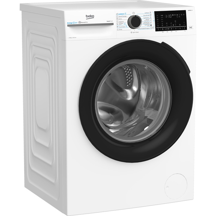 Пералня Beko BM5WFU610415W, 10 кг, 1400 об/мин, Клас A, 15 програми, IronFast, Дистанционно управление, Бяла