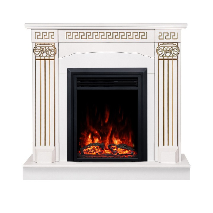 Elektromos kandalló Calisto & Cris, Art Flame, 1020x1100x300 mm, 2000 W, 2 fűtési fokozat, 5 lángfényességi szint, Időzítő