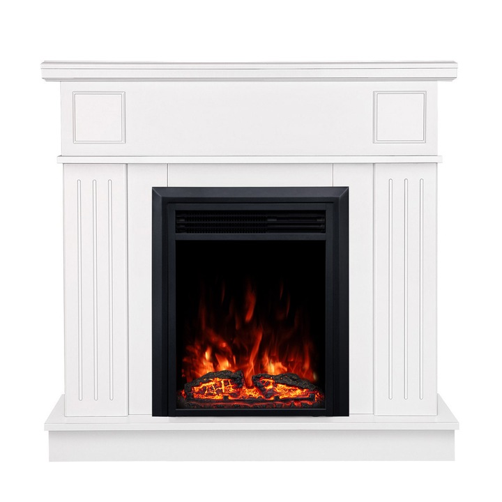 Elektromos kandalló Marina alb & Cris, Art Flame, 997x1034x270 mm, 2000 W, 2 fűtési fokozat, 3 színes láng, Időzítő