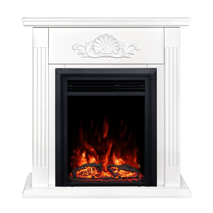 Elektromos kandalló Sorina & Cris, Art Flame, 900x900x270 mm, 2000 W, 2 fűtési fokozat, 3 színes láng, Időzítő