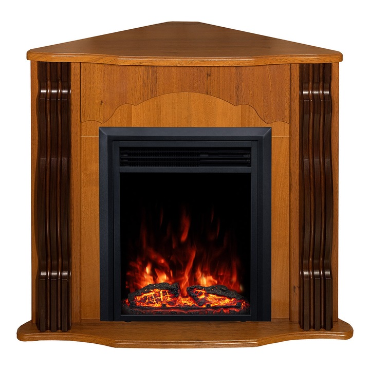 Elektromos sarokkandalló Clasic maro & Cris, Art Flame, 883x950x475 mm, 2000 W, 2 fűtési fokozat, 5 lángfényességi szint, Időzítő