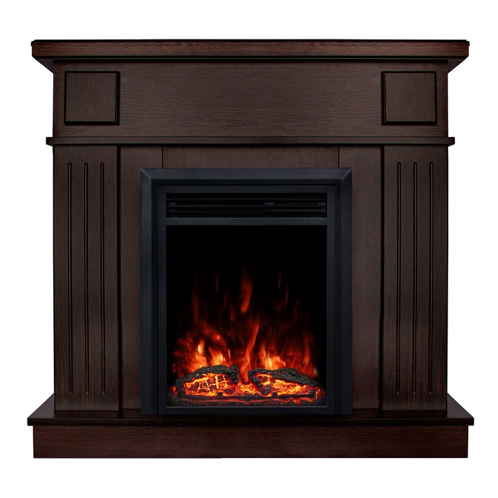 Elektromos kandalló Marina wenge & Cris, Art Flame, 997x1034x270 mm, 2000 W, 2 fűtési fokozat, 3 színes láng, Időzítő