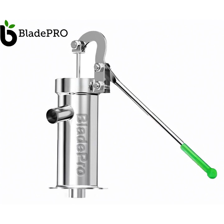 Pompa de apa manuala din INOX, BladePRO®, potrivita pentru curte si fantani adanci, adancime extractie 10 metri