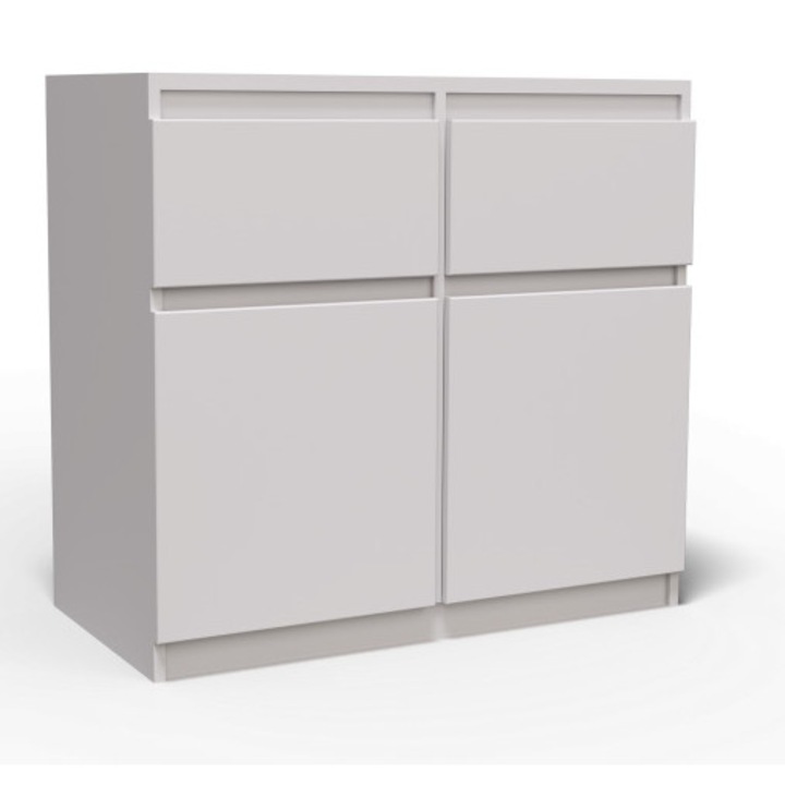 Washington 2S2F Komód Fehér, 80x33x85 cm