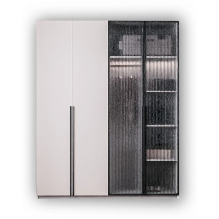 Dressing Vega, Alb-Negru, 160 x60x200 cm