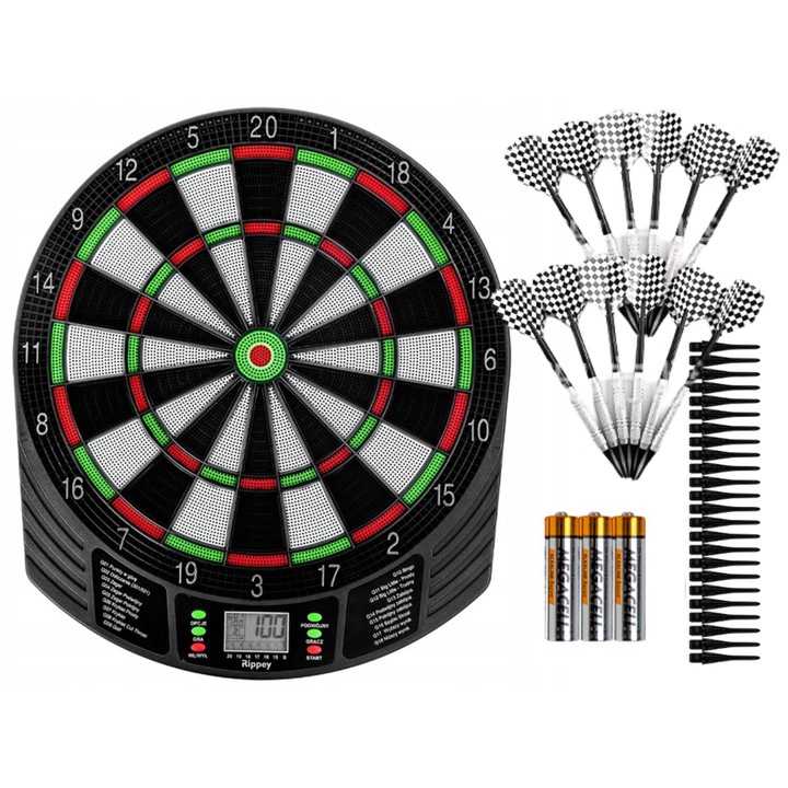 Elektronikus darts tábla darts tábla tartozékokkal 18 játék és 159 változat, 12 darts darabos készlet