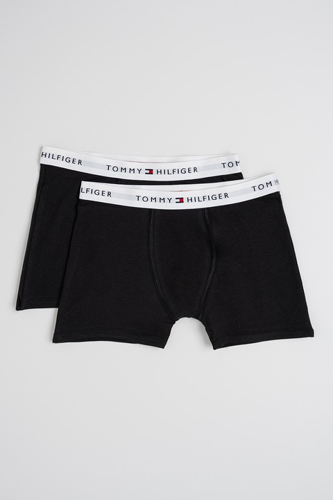 Tommy Hilfiger, Боксерки с лого на талията - 2 чифта, Черен