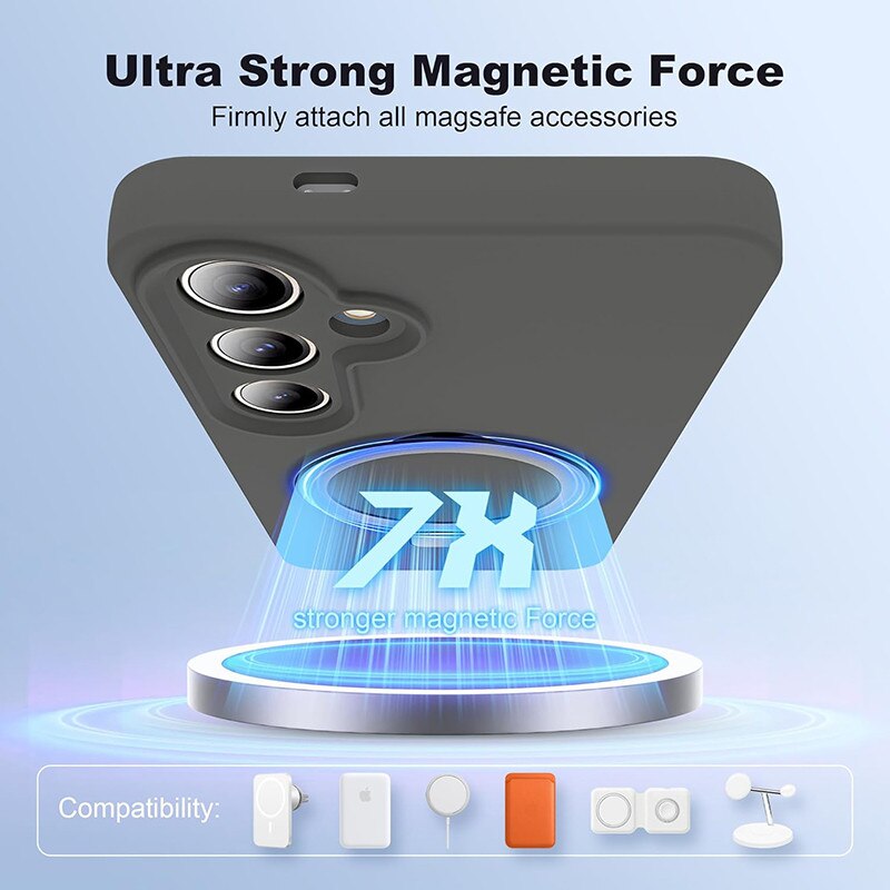 Husa telefon Samsung Galaxy S24, silicon, suport magnetic, protectie militara, gri