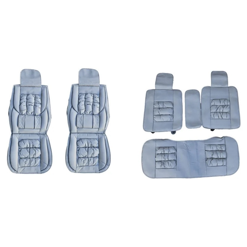 mai Set huse scaune auto, universale, fata-spate, piele ecologica, gri