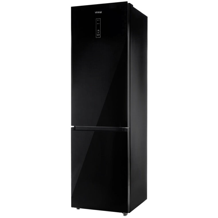 Combina frigorifica VIVAX CF-3781DNF BG, 378L, Clasa E, Total No Frost si No Frost Multi Air Flow, Termostat digital LED, Iluminare LED, Fast Freeze, Avertizare sonora, Usi reversibile, H 197cm, Sticla Neagra