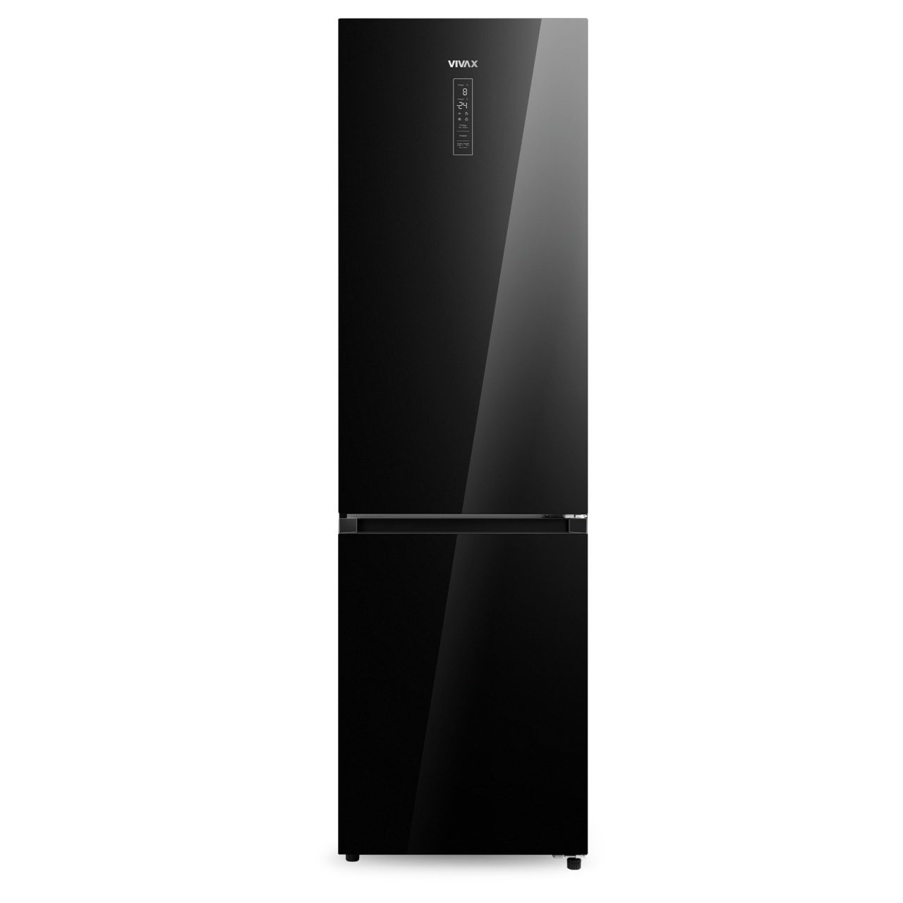 Combina frigorifica VIVAX CF-3781DNF BG, 378L, Clasa E, Total No Frost si No Frost Multi Air Flow, Termostat digital LED, Iluminare LED, Fast Freeze, Avertizare sonora, Usi reversibile, H 197cm, Sticla Neagra