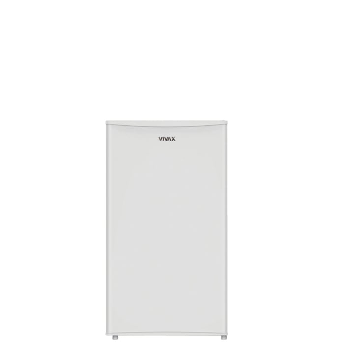 Frigider cu o usa VIVAX TTR-93E+, 93L, Clasa E, Termostat reglabil, Iluminare interioara, Compartiment gheata, Usa reversibila, Suprafata painted metal, 3 Rafturi metalice, H 85 cm, Alb