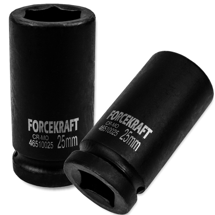 Cheie tubulara de impact FORCEKRAFT DEEP 25mm 3/4" cu 6 varfuri