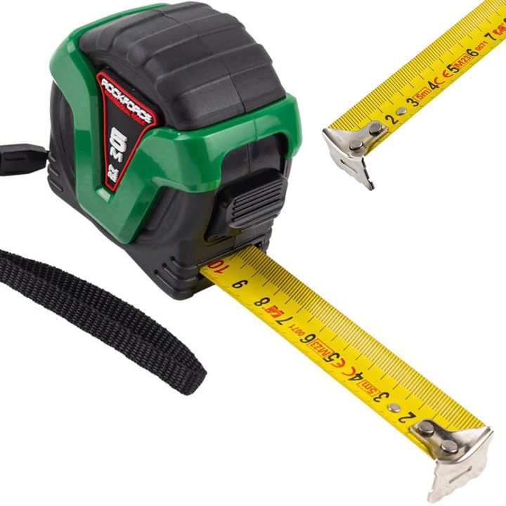 Ruletă Rockforce 5m x 2,7mm, ABS, cu blocare, cu clips