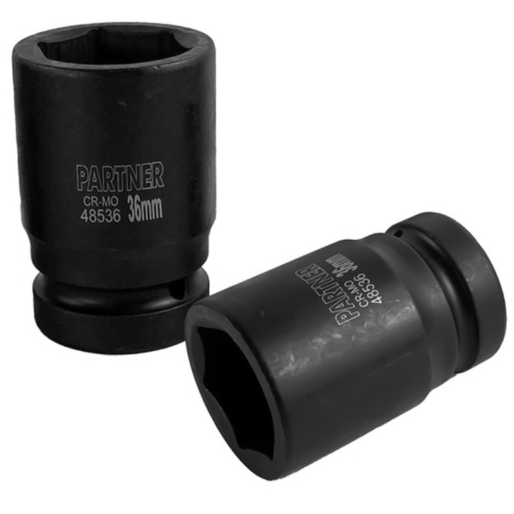 1"-os dugókulcs, Partner, 36 mm, 6-kat., Cr-Mo, 0,43 kg