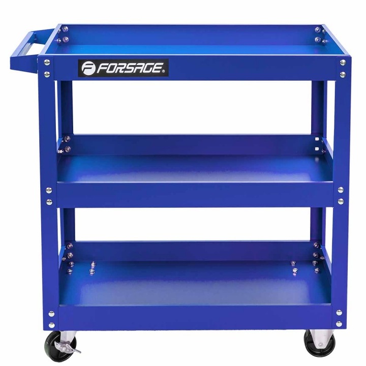 Carucior de unelte Forsage F-1141343A, 3 polite, 350x760x830mm, roti directionabile