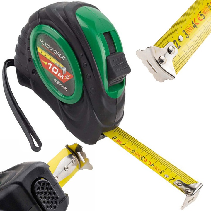 Metrowka Rockforce 10mx25mm, ABS, zár, klipsz