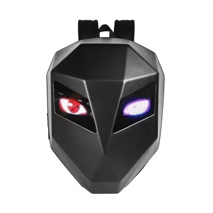 Smart LED Backpack, DIY Display, USB Port, Waterproof, No Power 3, Black