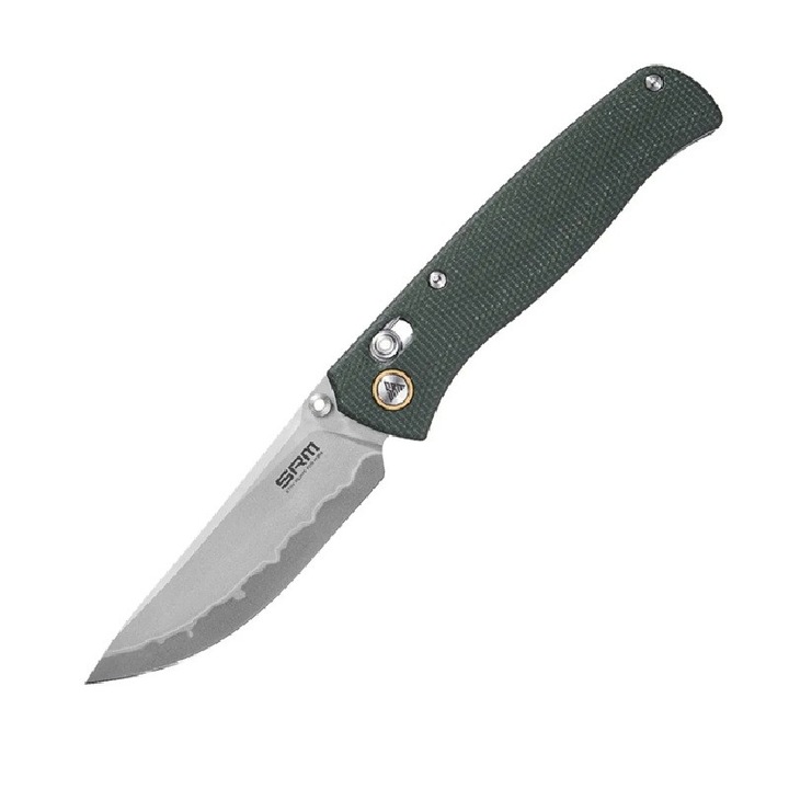 Összecsukható kés SRM 255L-MG2 - Micarta nyél és laminált 140Cr acél