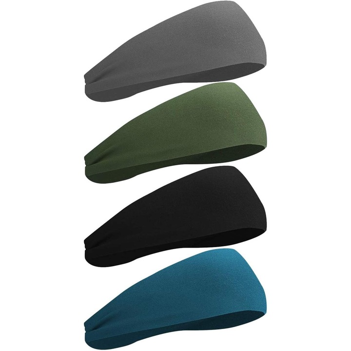 Set 4 bentite sport, elastic, respirabil, usor, multicolor, marime universala